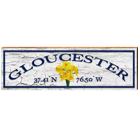 Gloucester Flowers White Latitude Longitude | Wall Art Print on Real W