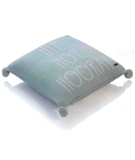 Hip Hop Hooray Jacquard With Pom Pom Decorative Sky Blue & Natural Col ...