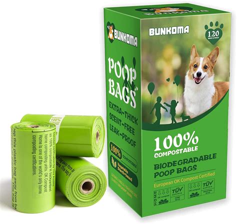 Buy Bunkoma Extra Thick Dog Poop Bags, 100% Biodegradable Compostable ...