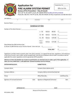 Fillable Online lincoln ne Application for FIRE ALARM SYSTEM PERMIT Fax ...