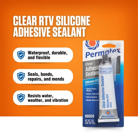 Snapklik.com : Permatex 80050 Clear RTV Silicone Adhesive Sealant