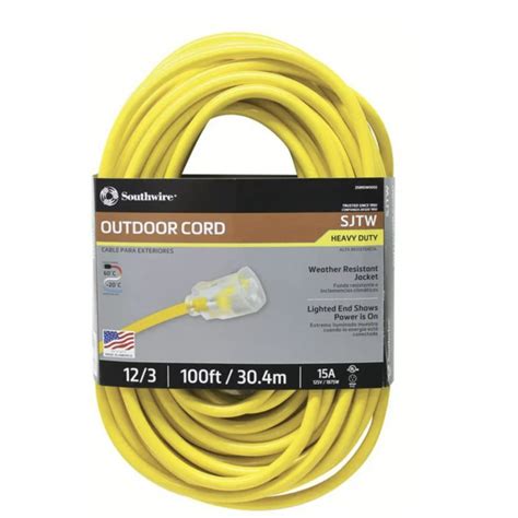 Southwire 100-foot 15-amp heavy duty extension cord for $49 - Clark Deals