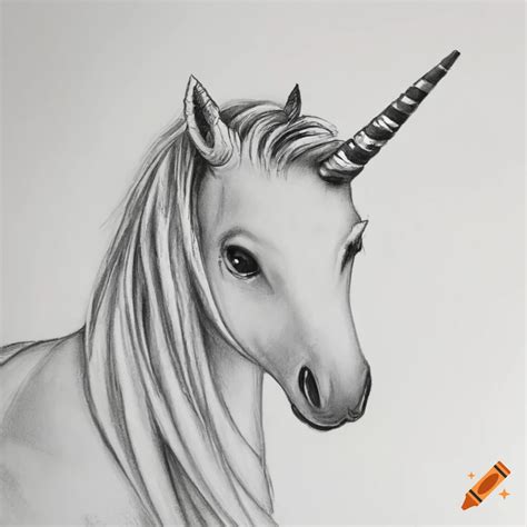 Unicorn Head Drawing In Pencil