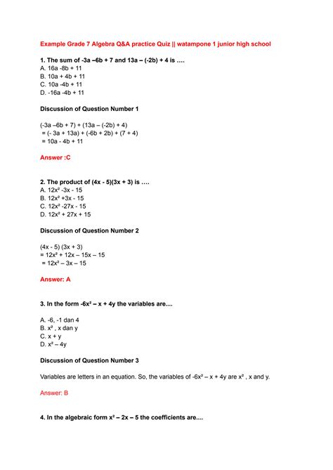 Image result for Tips for Algebra Class 7