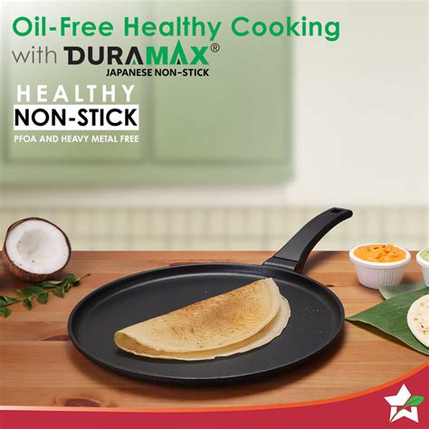 Inducta Die-cast Dosa Tawa, 28cm, 4mm, Japanese Non-stick Coating, Coo