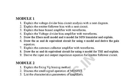 Imp Questions - Notes for Circuit Analysis (MODULE 1, 2, 3) - Studocu
