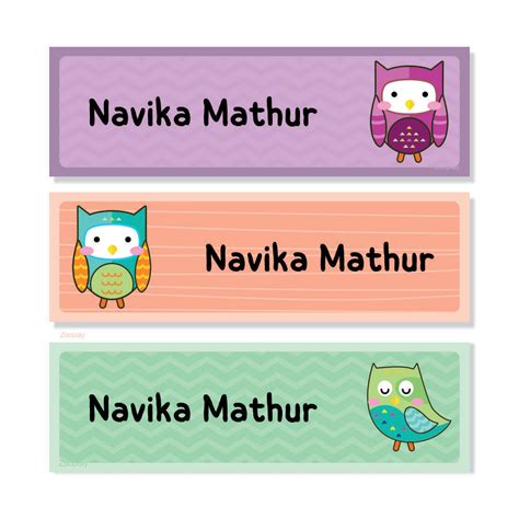 Waterproof Name Labels - Little Hoots - Pack of 90 labels - (PREPAID O ...