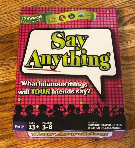 SAY ANYTHING GAME Family Fun Party Board Game 30 Awards ~ Factory ...