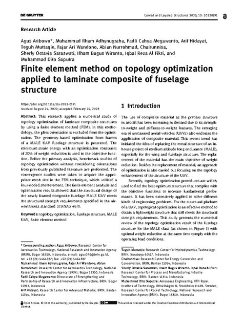 Topology Optimization of Laminate Composite Fuselage Structure for MALE ...