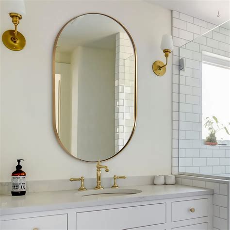 ANDY STAR Oval Mirrors for Bathroom, 26x38 Inch Gold Oval Mirror, Oval ...