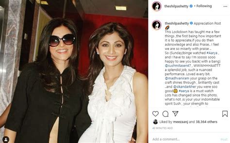'Loved every bit': Shilpa Shetty pens appreciation note for Sushmita ...