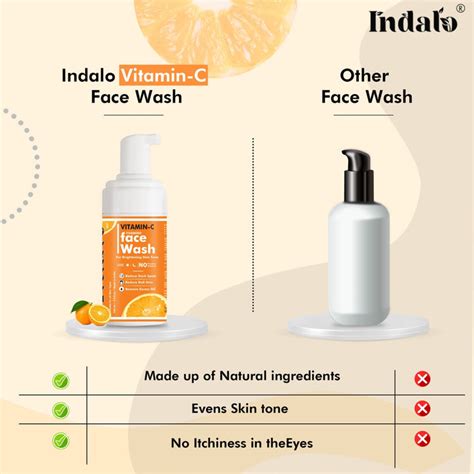 Vitamin C Face Wash for Glowing Skin – Gentle Foaming Face Wash Indalo
