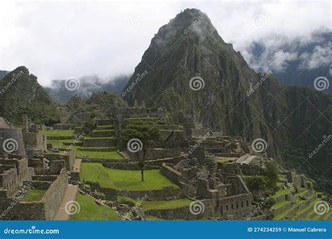 Machu Picchu Ruins stock image. Image of ruins, clouds - 274234259
