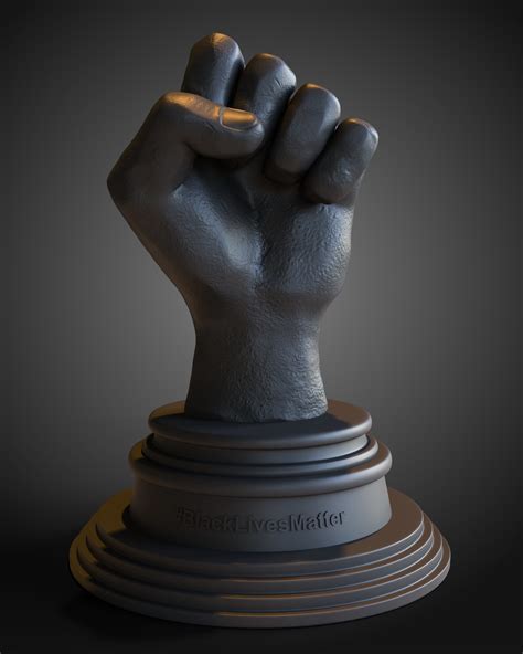 Black Lives Matter Fist and Stand 3D print model