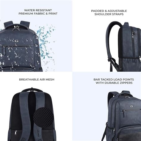 Heritage faux leather laptop backpack 30L (Navy Blue) – Gear Bags ...