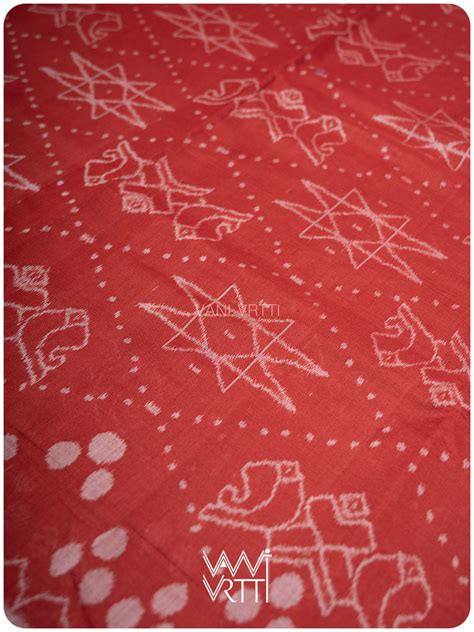 Manjistha Red Revival Jotai Natural Dyed Cotton Ikat Saree