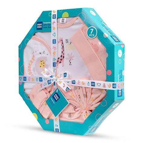 Mee Mee New Born Baby Gift Set | Soft Cotton Clothing Essentials for ...