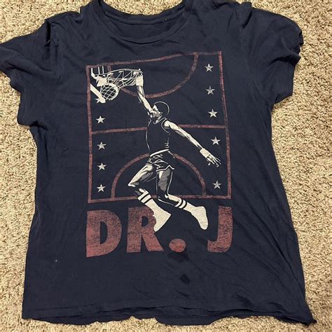 Vintage Dr. J t shirt Small stains on front, neck... - Depop