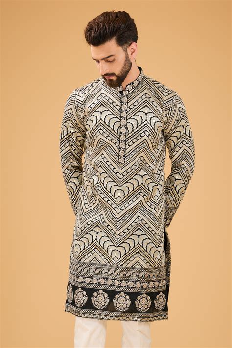 our exclusive black our exclusive black heavily embroidred kurta with ...