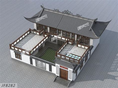 某现代中式四合院建筑设计方案SU模型