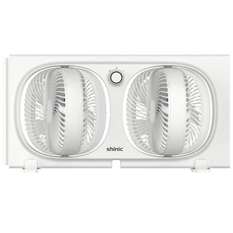 shinic 9" Twin Window Fan with 270° Rotable Fans, 2-Speeds, Vertical ...