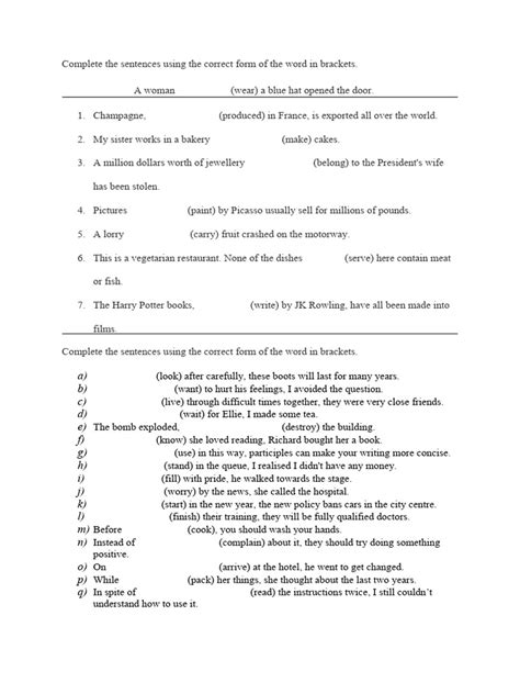 participle clauses | PDF