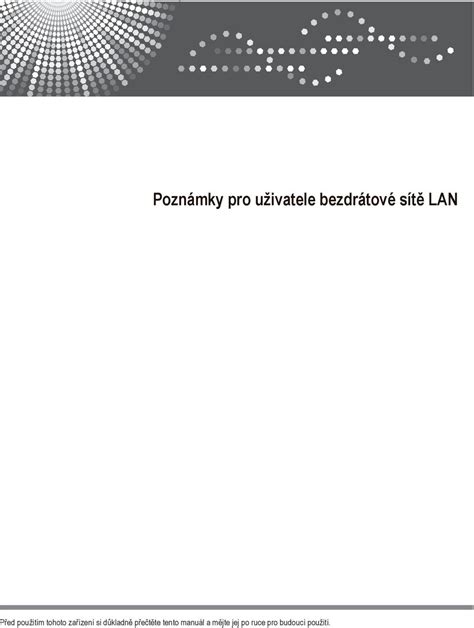 Poznámky pro uživatele bezdrátové sítě LAN - PDF Free Download