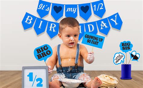 Party Propz Half Birthday Decoration For Baby Boy - 32Pcs Items Set ...