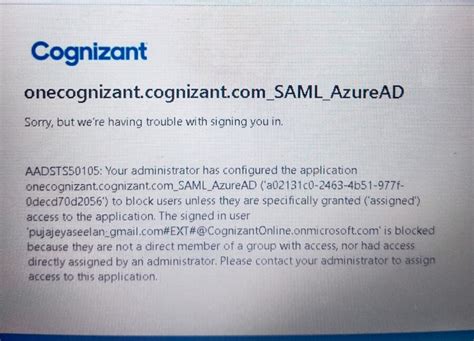 Cognizant Technology Solutions — Unable to login one cognizant portal ...