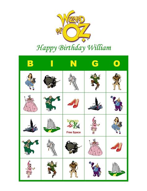 wizard of oz bingo | Kids party games, Bingo cards, Rainbow party games