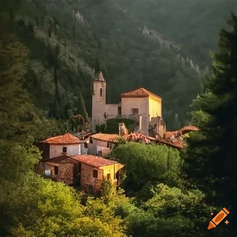 Village fair in a spanish forest on Craiyon