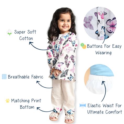 Polka Tots Kurta Pajama for Kids 100% Super Soft Cotton Night Suits fo ...