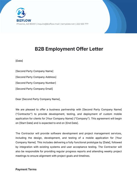 Executive Employment Offer Letter Template Word Free - Infoupdate.org
