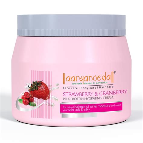 Aryanveda Strawberry & Cranberry Milk Protein Skin Cream, Nourishes ...