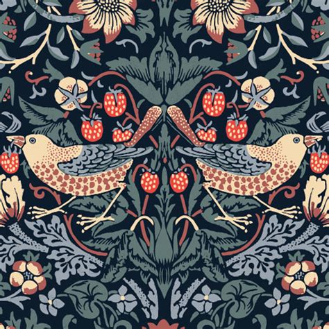 William Morris Strawberry Thief blue black ceramic or porcelain tiles ...