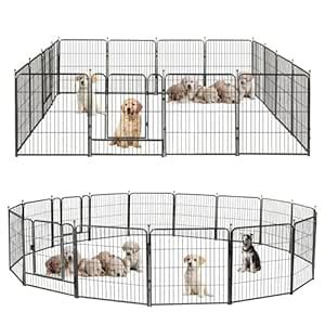 GDKASRNY Puppy Playpen, Metal Heavy Duty Dog Exercise Protect Pen ...