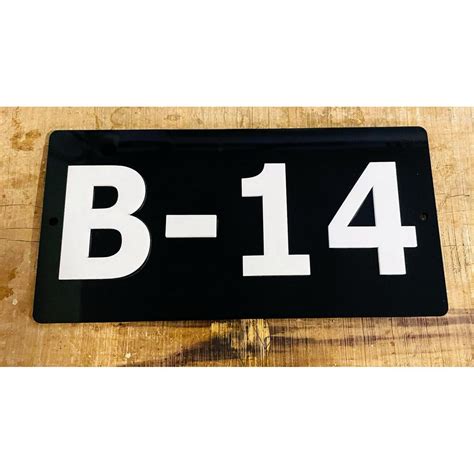 Black & White Acrylic Door Number Plate | Custom Acrylic Name Plate ...