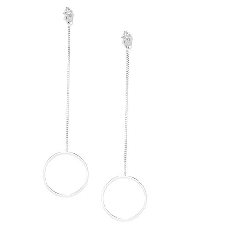 Buy Carlton London Silver-Toned Rhodium-Plated Circular Drop Earrings ...