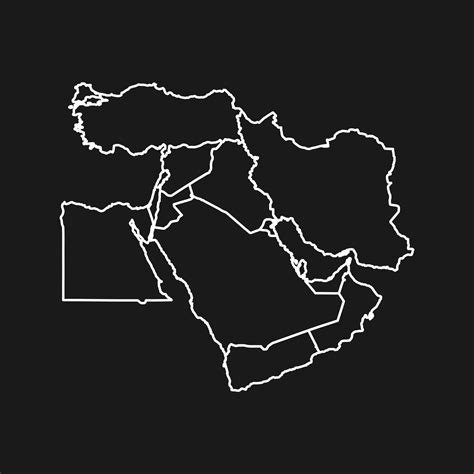 Middle East Map Black And White
