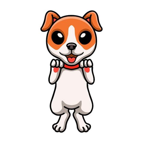 Niedliche Jack Russel-Hundekarikatur | Premium Vektor