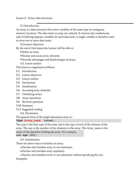 Description of Various Data Structures Array Code with Harry 的图像结果