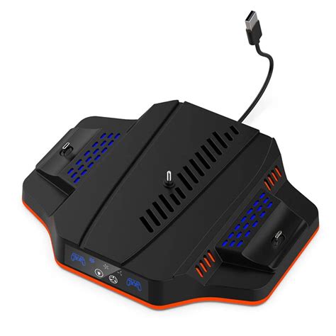 Dobe ps5 slim game console cooling base with rgb colorful ambient light ...