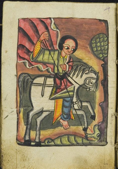 Saint George from Alwan Codex 27, Ethiopian Biblical Manuscript ...