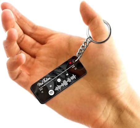 Wacky Personalized Spotify Code Steel Keychain Custom Music Spotify ...