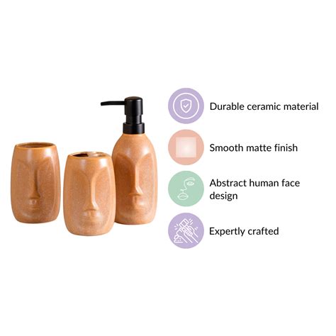 Faces Ceramic Bathroom Accessories Set Of 3 Online - Premium Bath Set ...