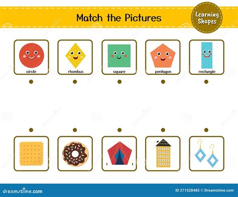 Match the Shapes with Objects Activity Page for Kids. Learning Shapes ...