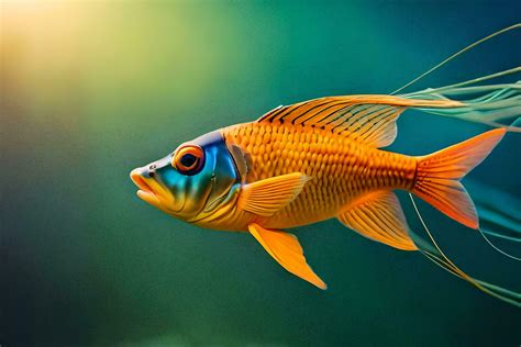 a fish with long hair swimming in the water. AI-Generated 30176519 ...