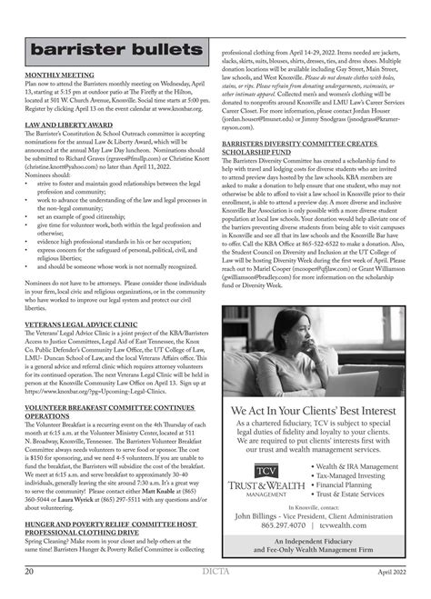 DICTA. April 2022 by Knoxville Bar Association - Issuu