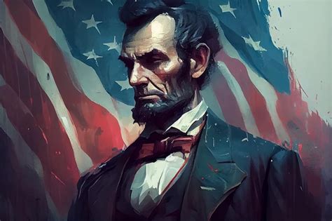 Illustration of usa president abraham lincoln and american flag ai ...
