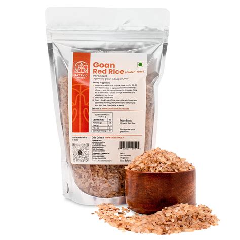 Sattvic Foods Goan Red Rice (850g) Parboiled | High in Fibre | Low ...